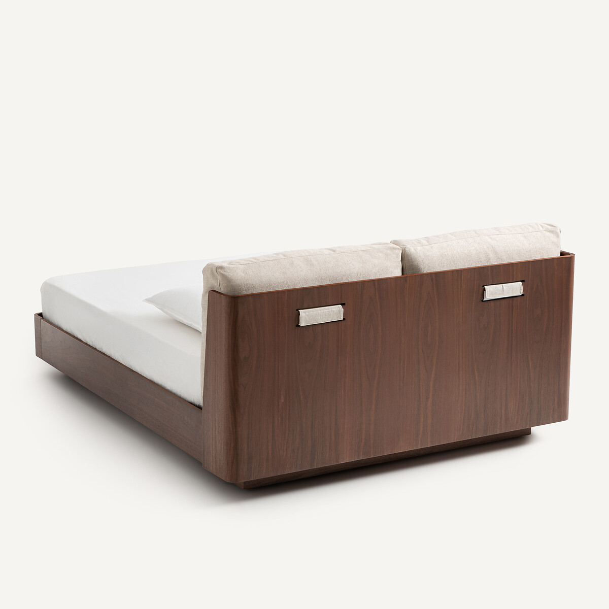 Lit coffre, avec sommier relevable, en plaqué noyer, ANGELO noyer, AM.PM