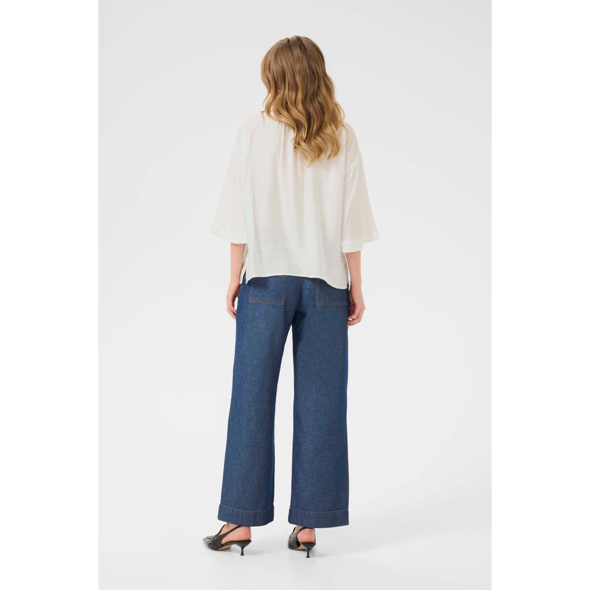 Blouse with long sleeve blanc chalk, KAFFE
