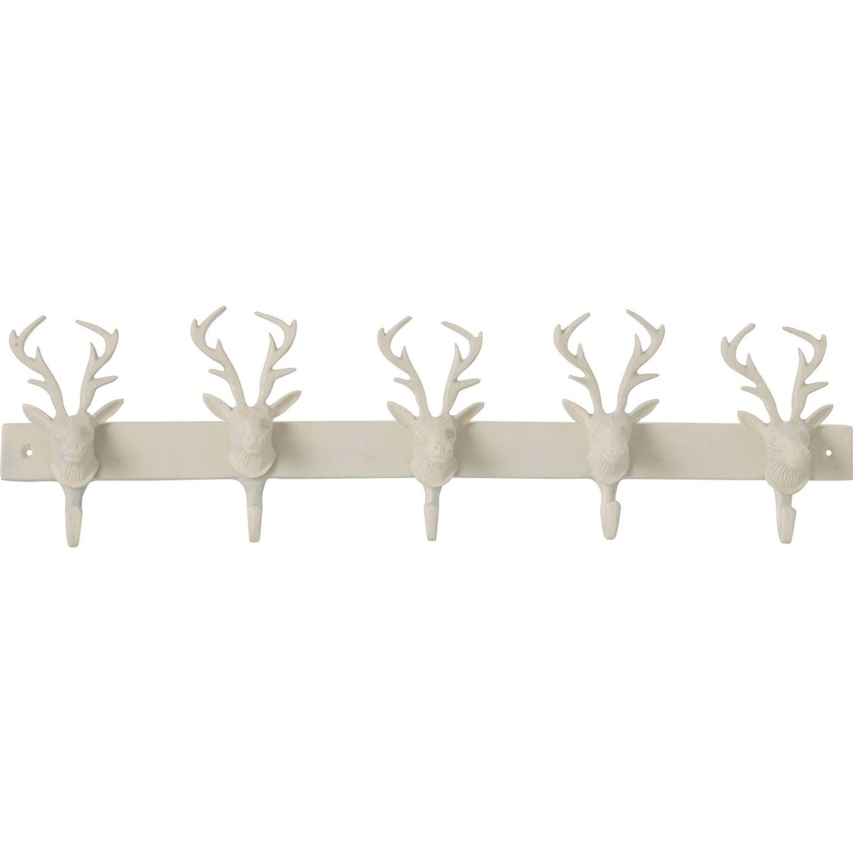 Porte-manteau tête de cerf en métal blanc cassé, RECOLLECTION