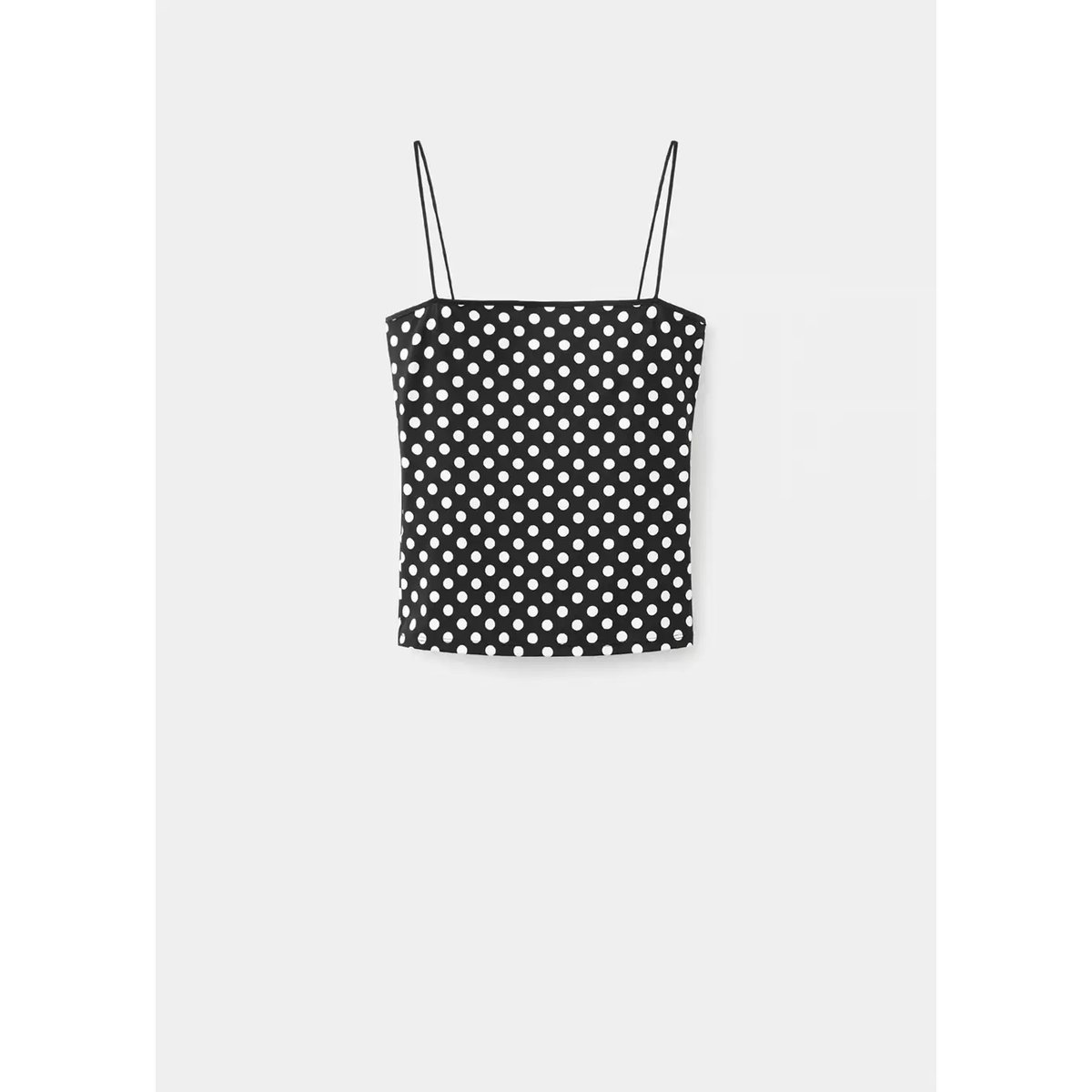Top à bretelles à pois noir, MANGO
