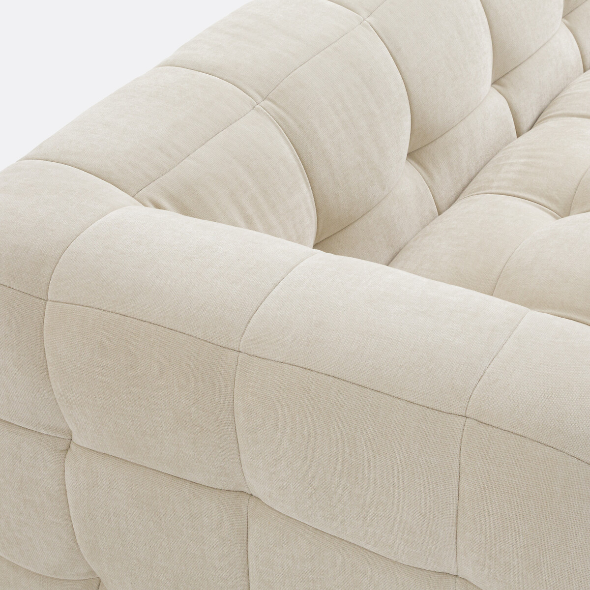 Pieta 3-Seater Velvet Sofa cream, LA REDOUTE INTERIEURS