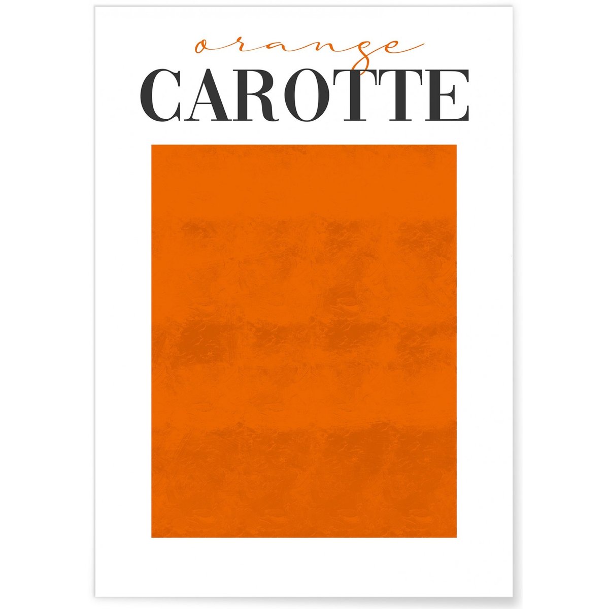 Affiche Orange Carotte blanc, L'AFFICHERIE