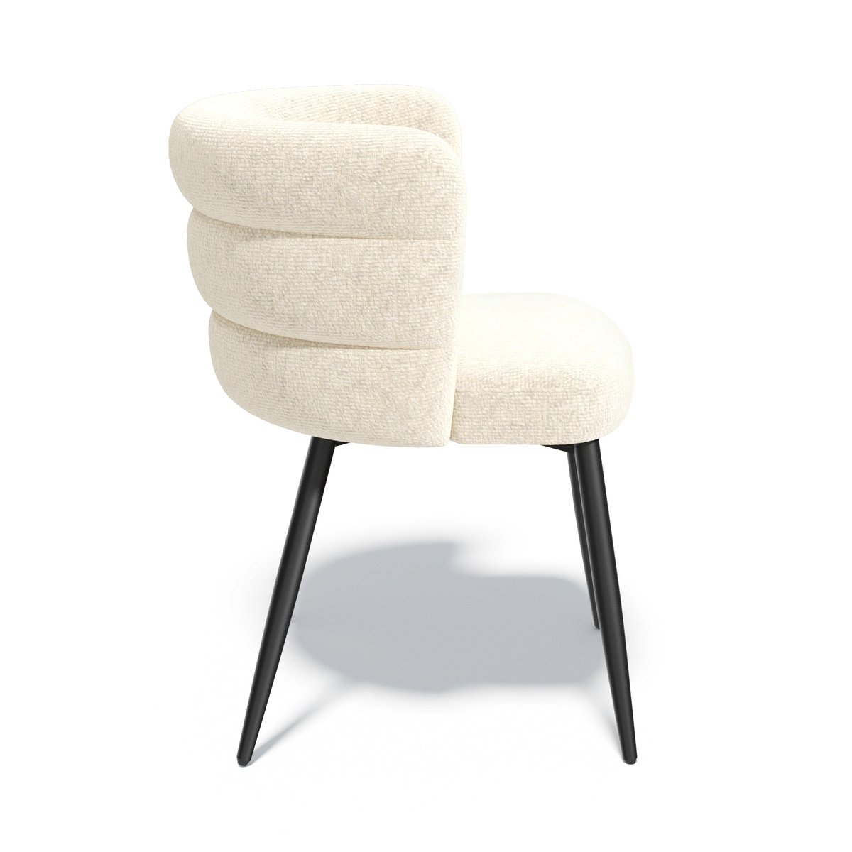 Lot de 2 chaises en velours texturé CHELSEA crème, SIA HOME
