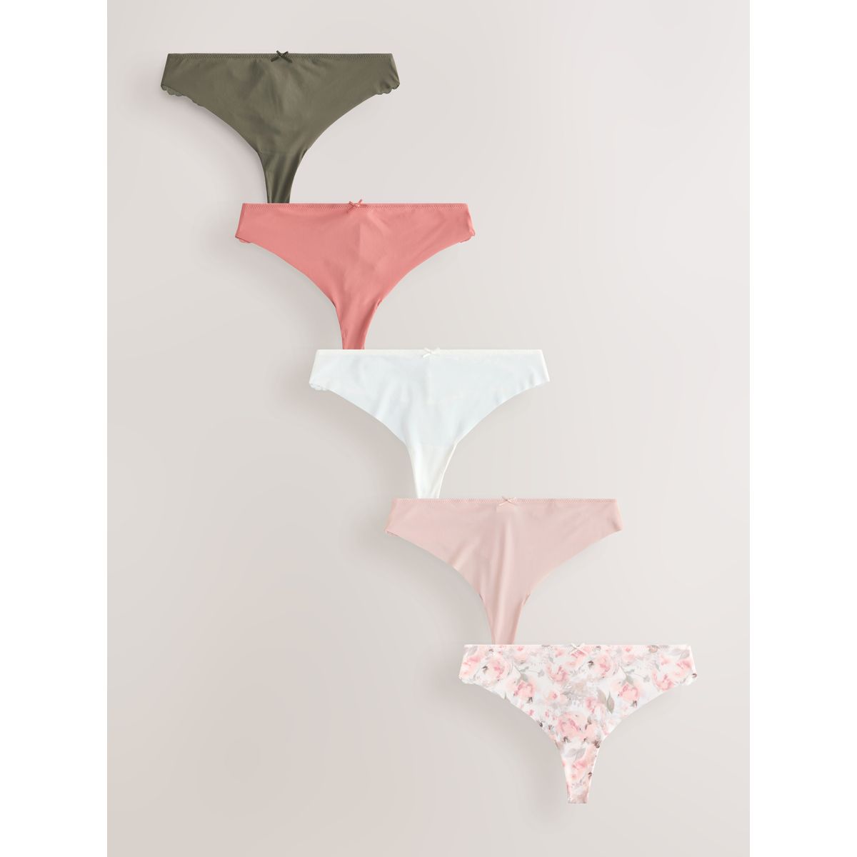 Slip invisible avec dentelle, lot de 5 vert sauge, NEXT
