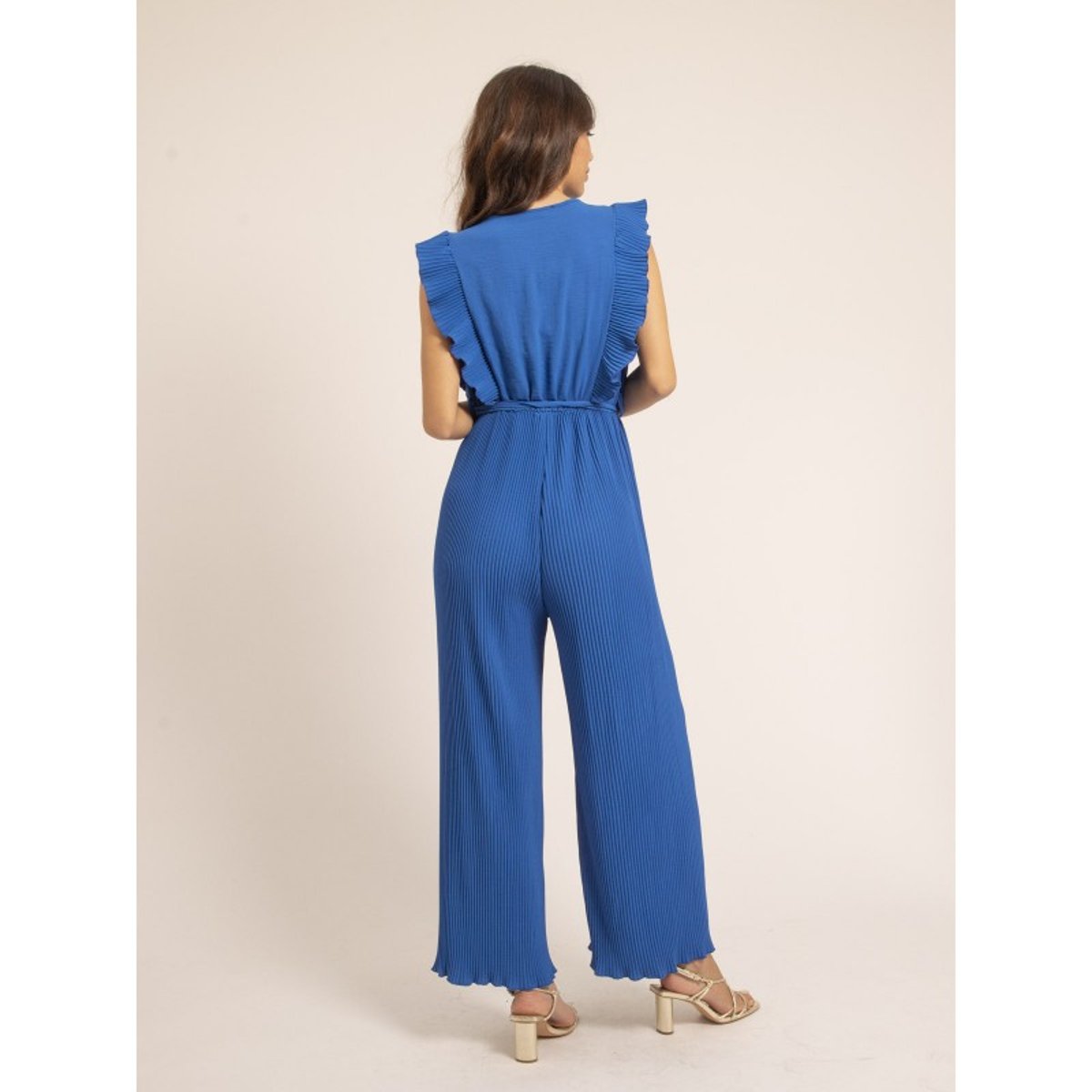 Combi Pantalon Plissée Edena bleu royal, DONA LISA