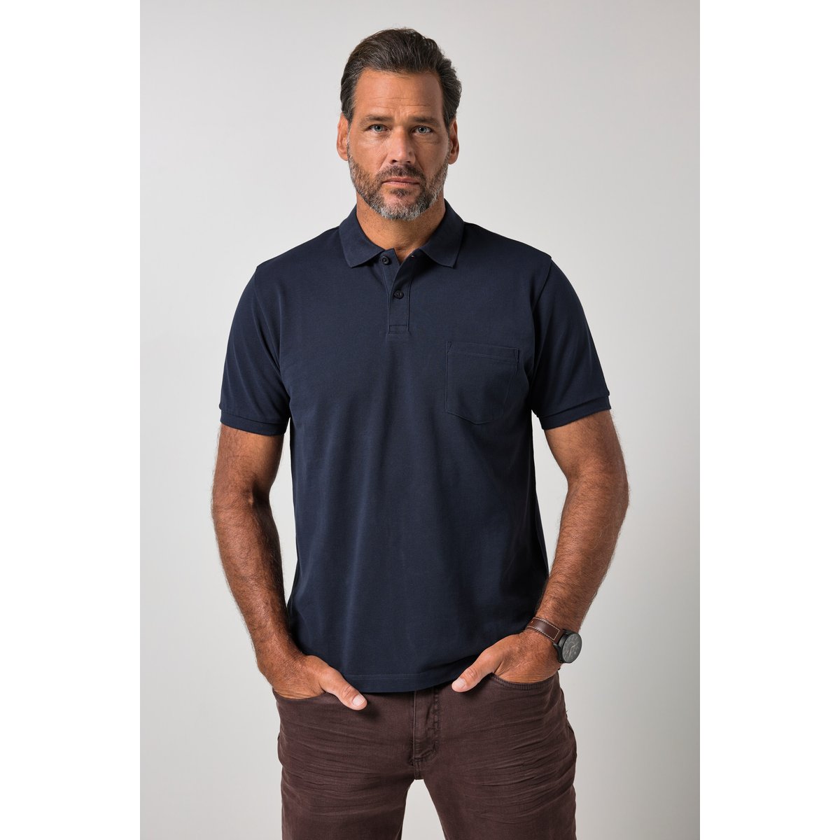 Polo en piqué bleu marine, JP1880