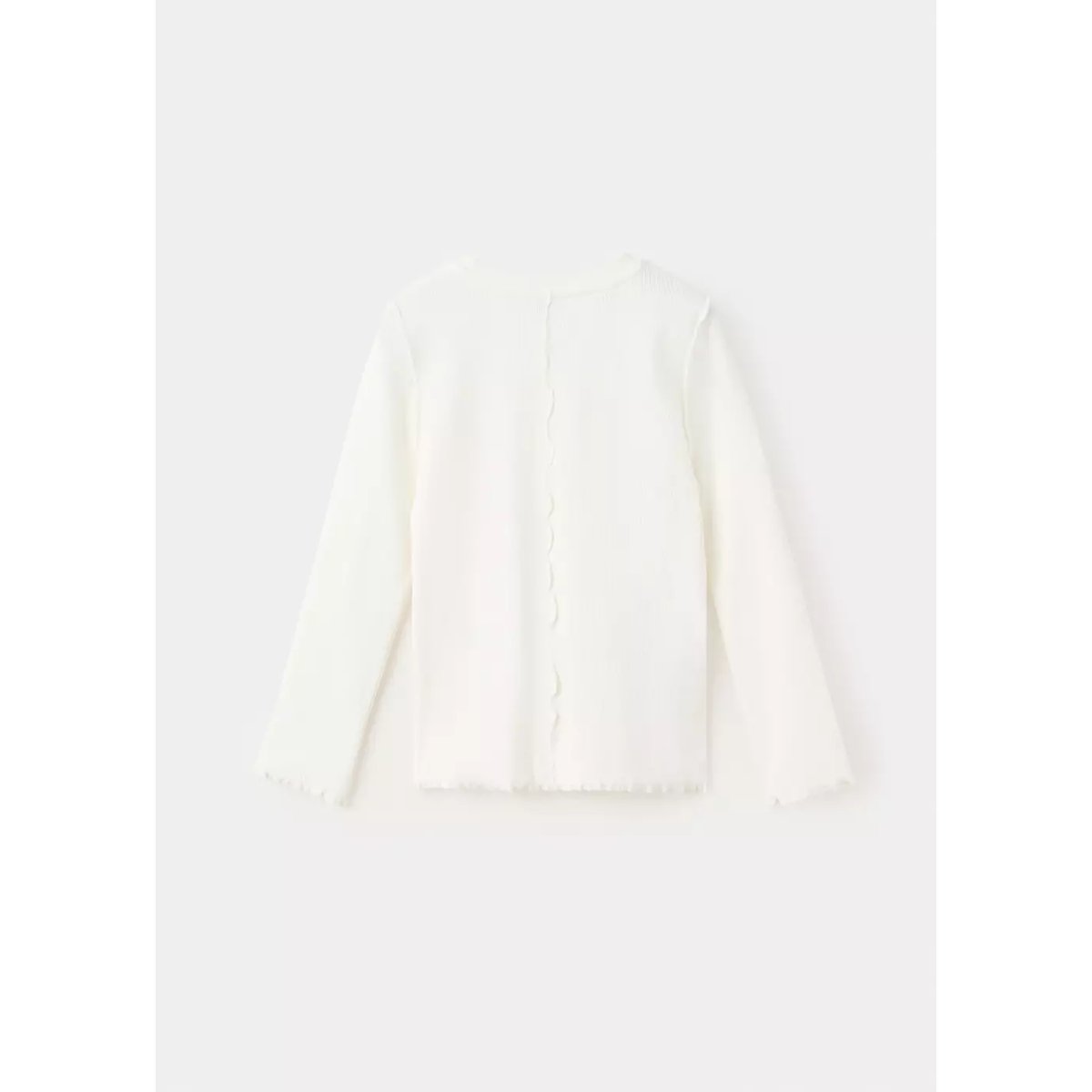 T-shirt côtelé manches longues blanc cassé, MANGO BABY