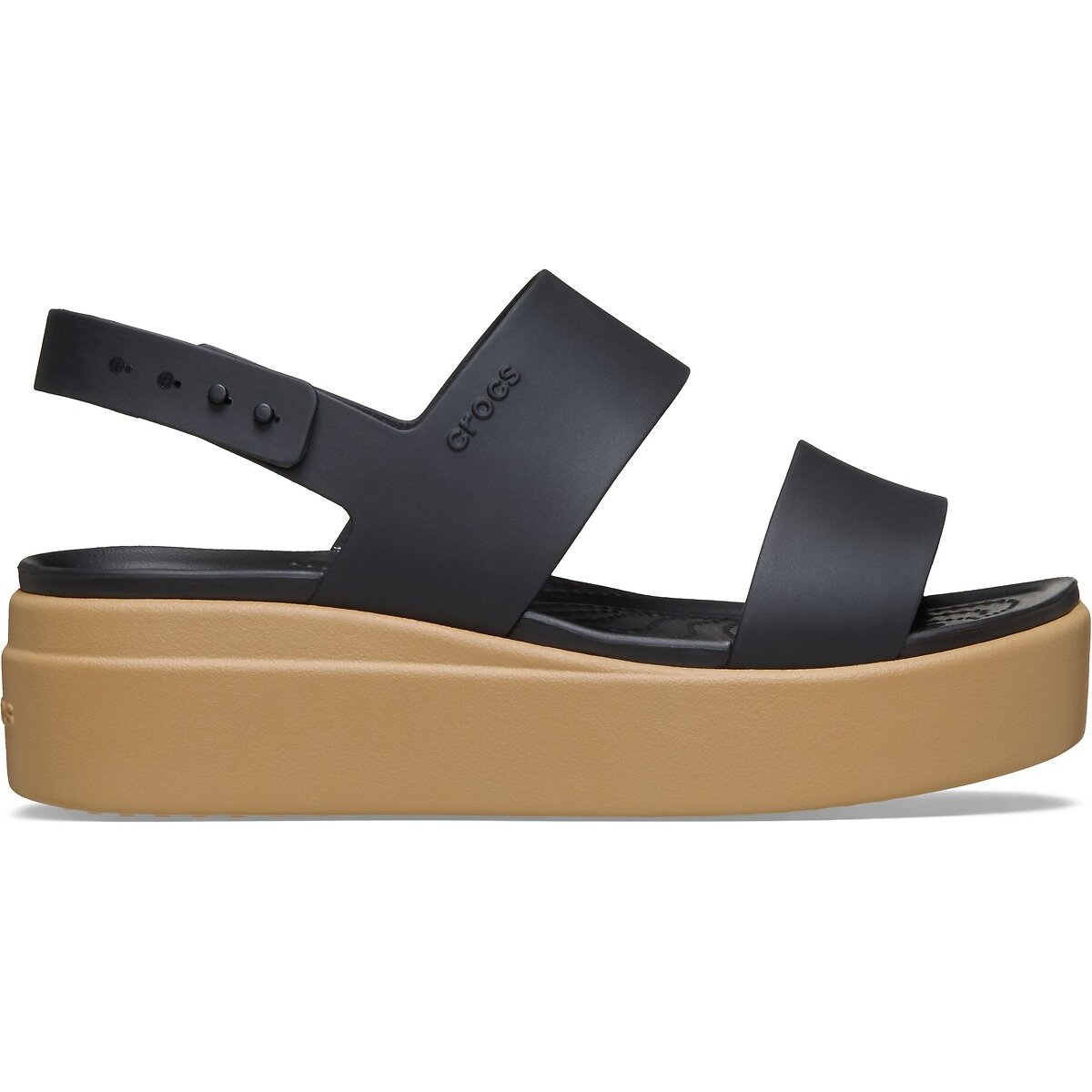 Sandálias compensadas, Brooklyn preto/camel, CROCS