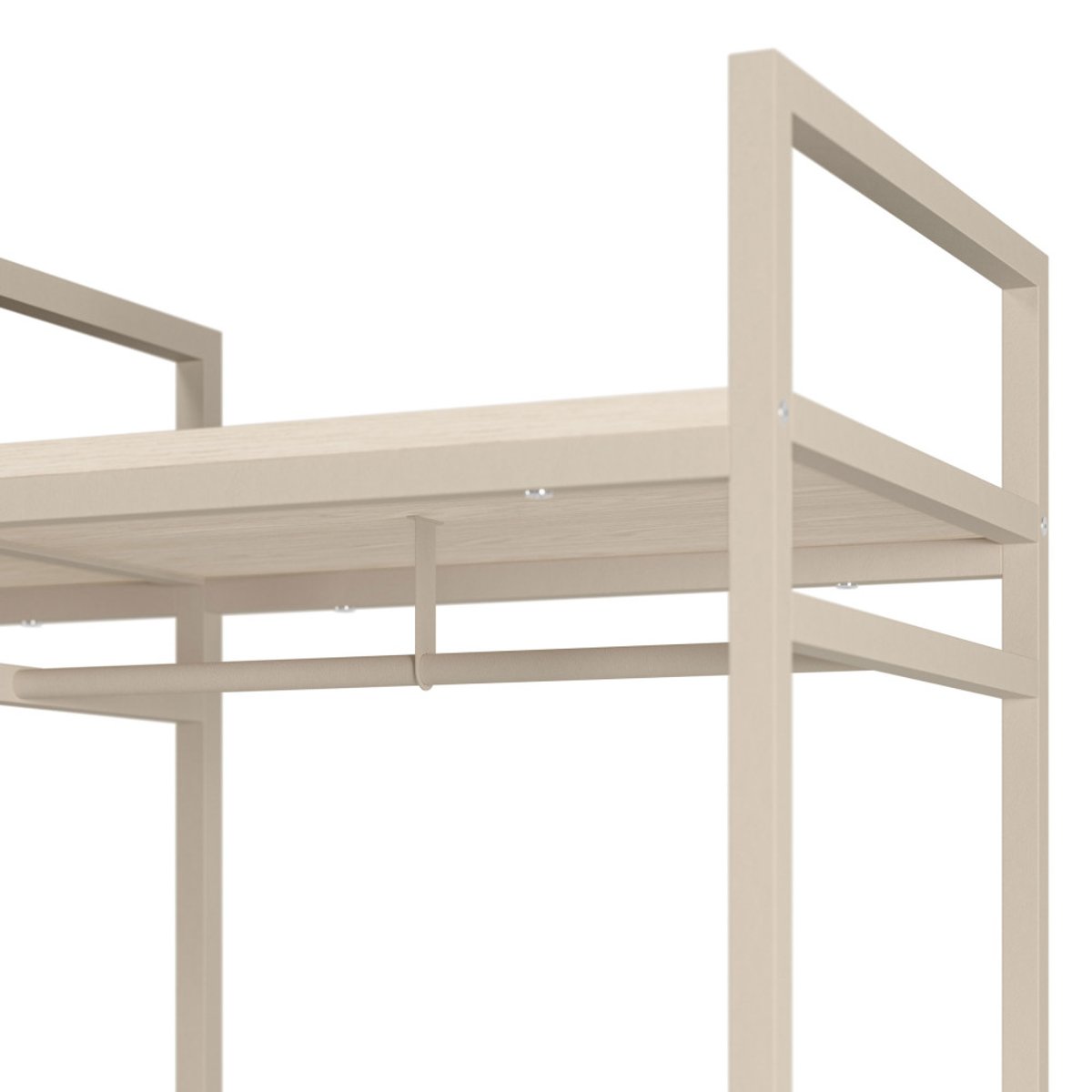 Dressing ouvert modulable 3 éléments en métal et bois L140xH179,5cm- AQABA beige, DRAWER