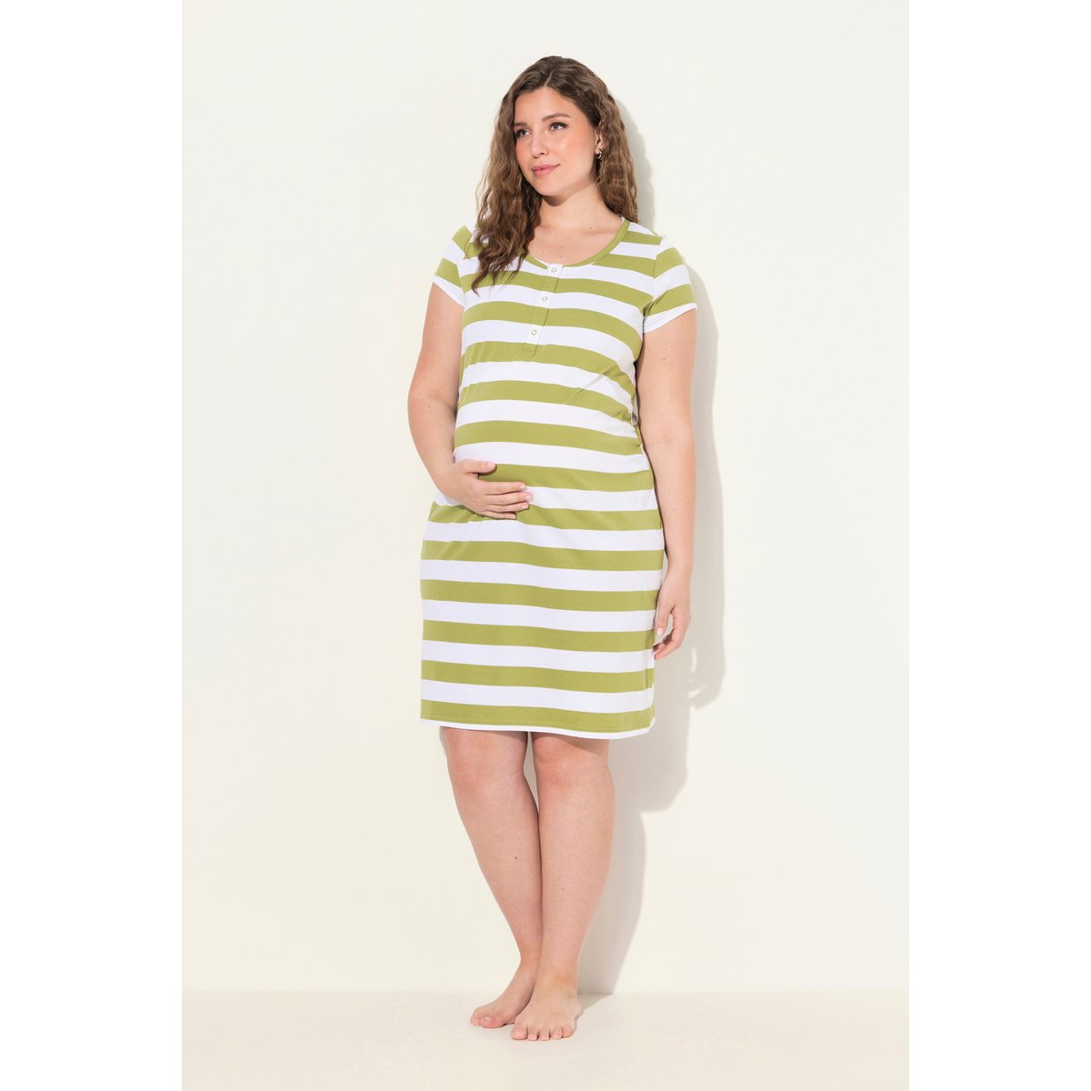 Robe de grossesse en jersey manches courtes sauge, ULLA POPKEN