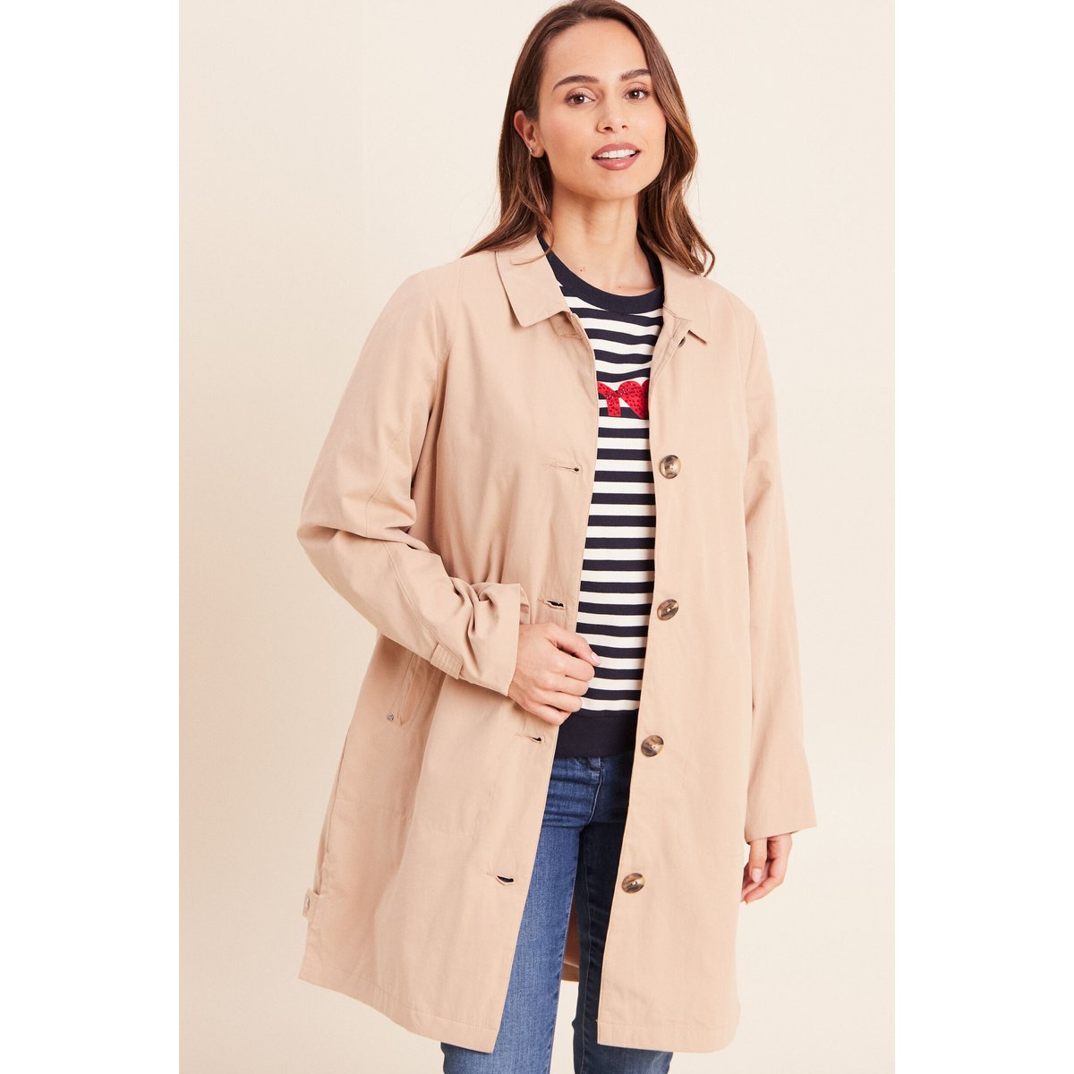 Trench doublé satiné beige, BREAL