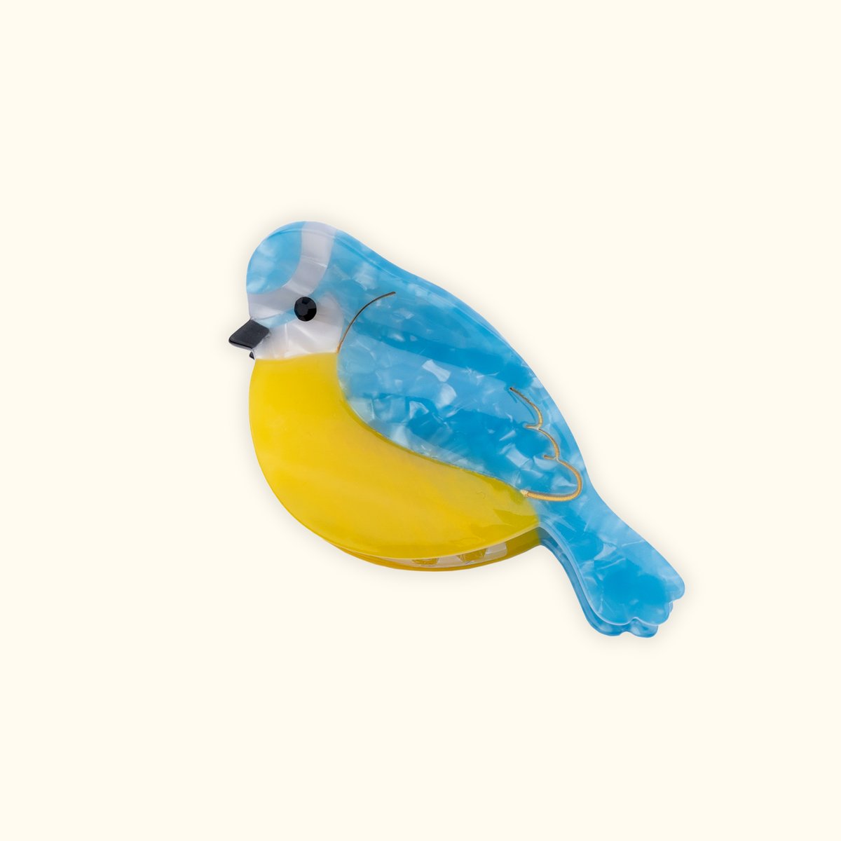 Pince à cheveux MESANGE bleu et jaune, COUCOU SUZETTE