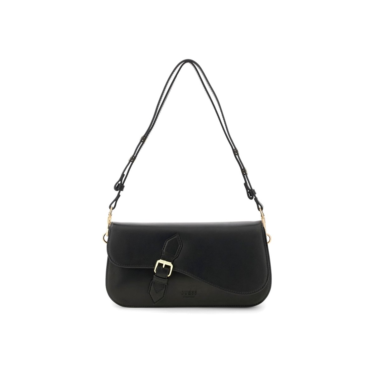 Sac À Bandoulière En Cuir Véritable Charlotte noir, GUESS