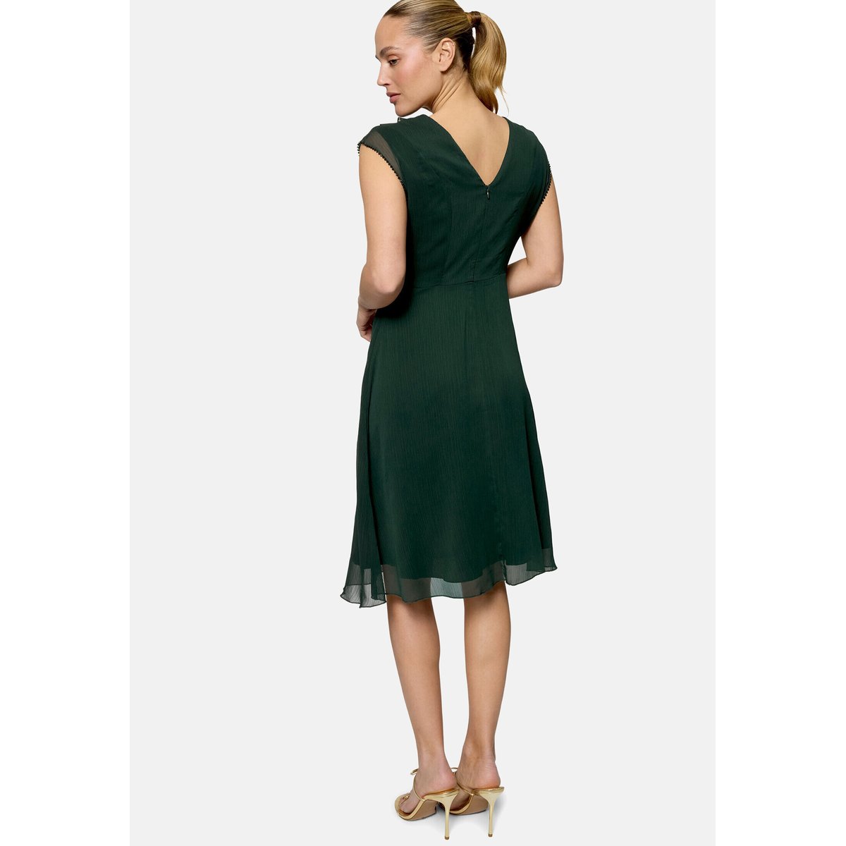 Robe en chiffon à plis green forest, ZERO