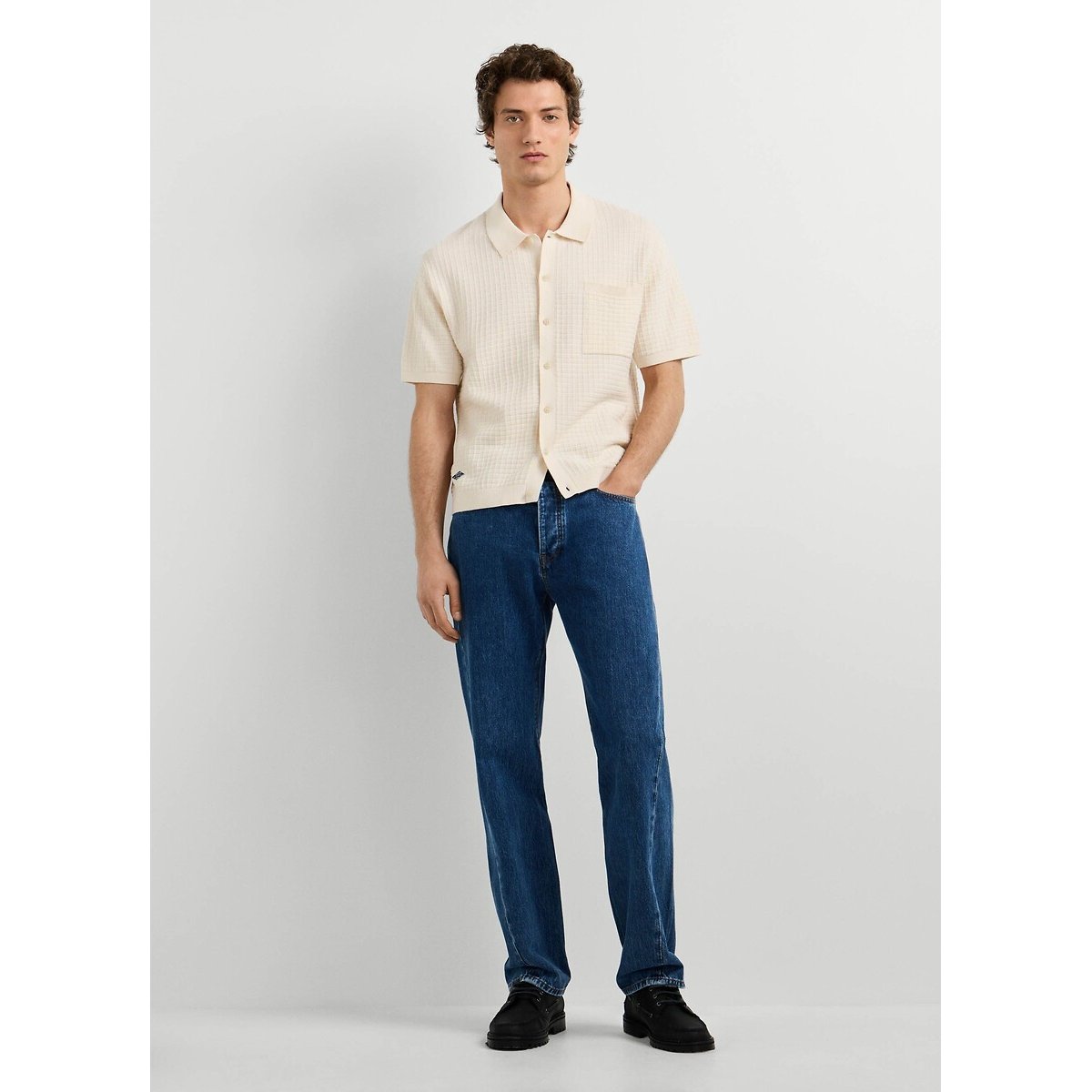Polo de punto de manga corta, DYLAN marfil, PEPE JEANS