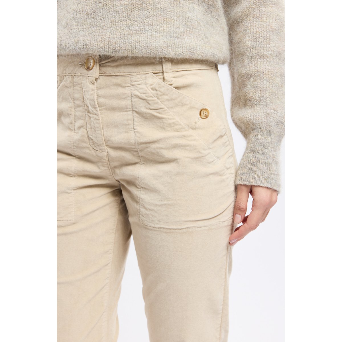 Pantalon coupe droite en coton white pepper, ARMOR-LUX
