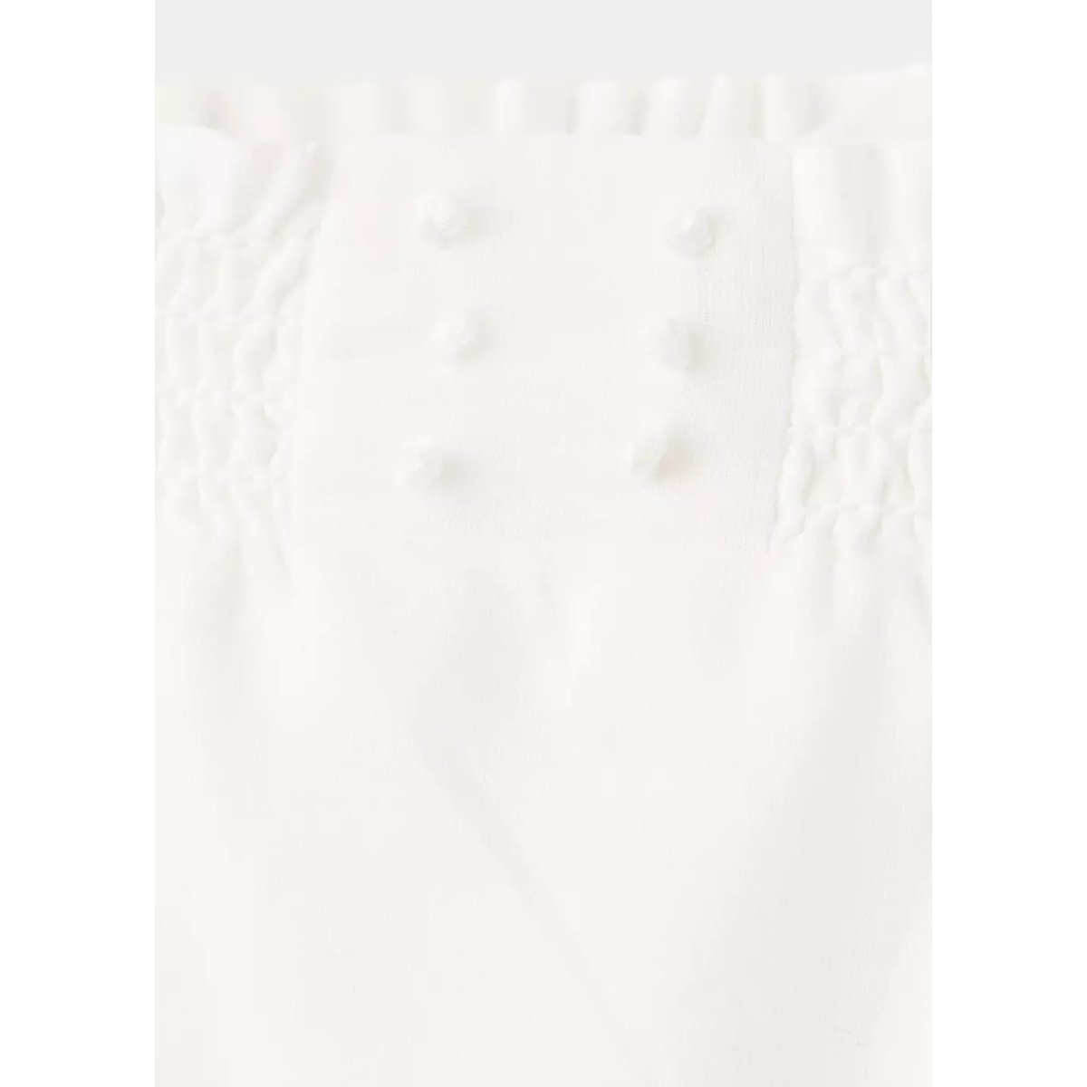 Shorts coton détails froncés blanc cassé, MANGO BABY