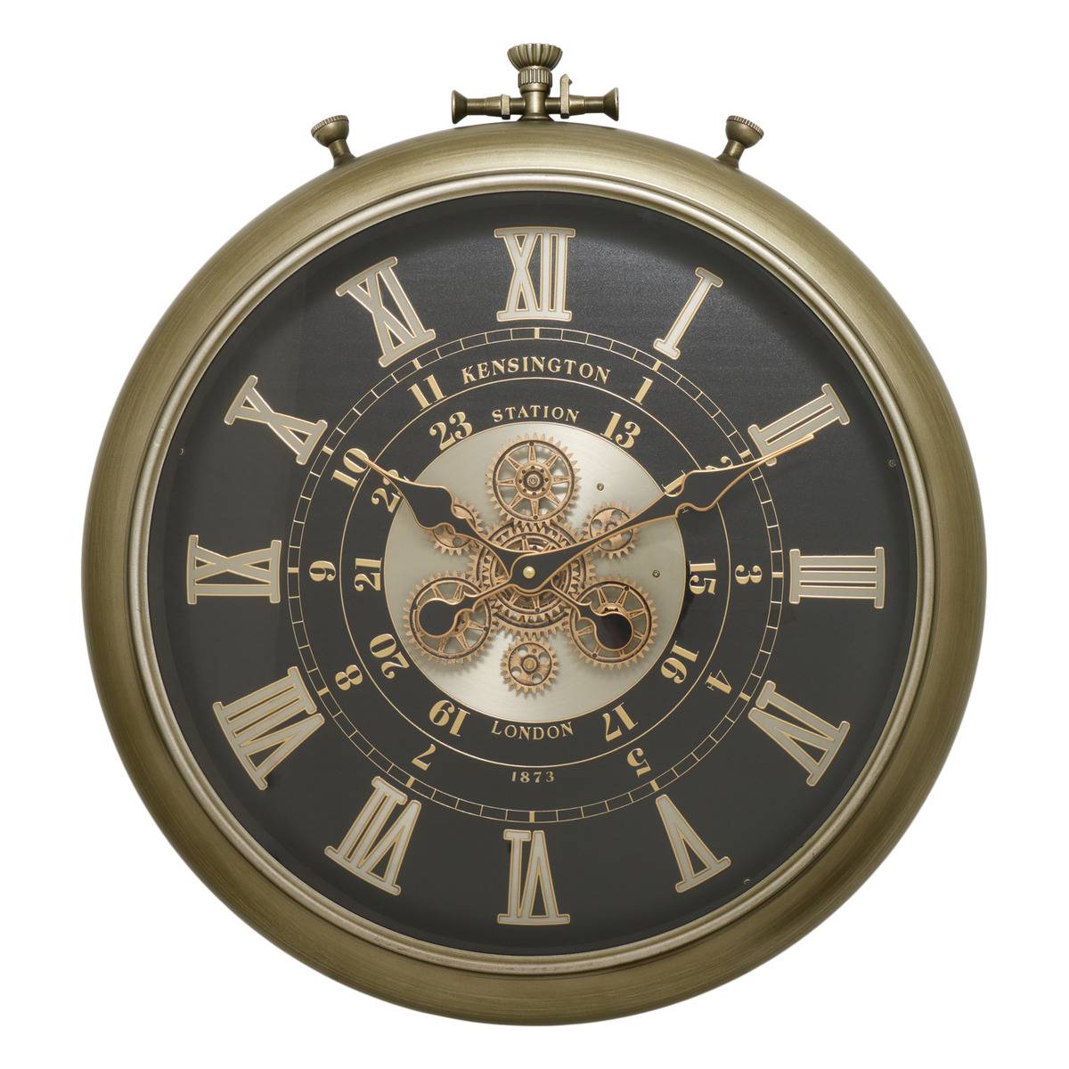 Horloge à gousset en acier inoxydable FRAN noir, ATMOSPHERA