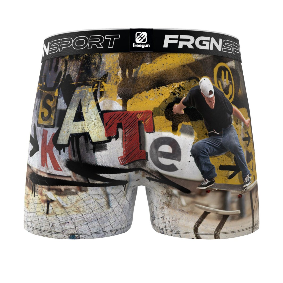 Lot De 3 Boxers Microfibre rouge/bleu/noir/blanc/jaune, FREEGUN