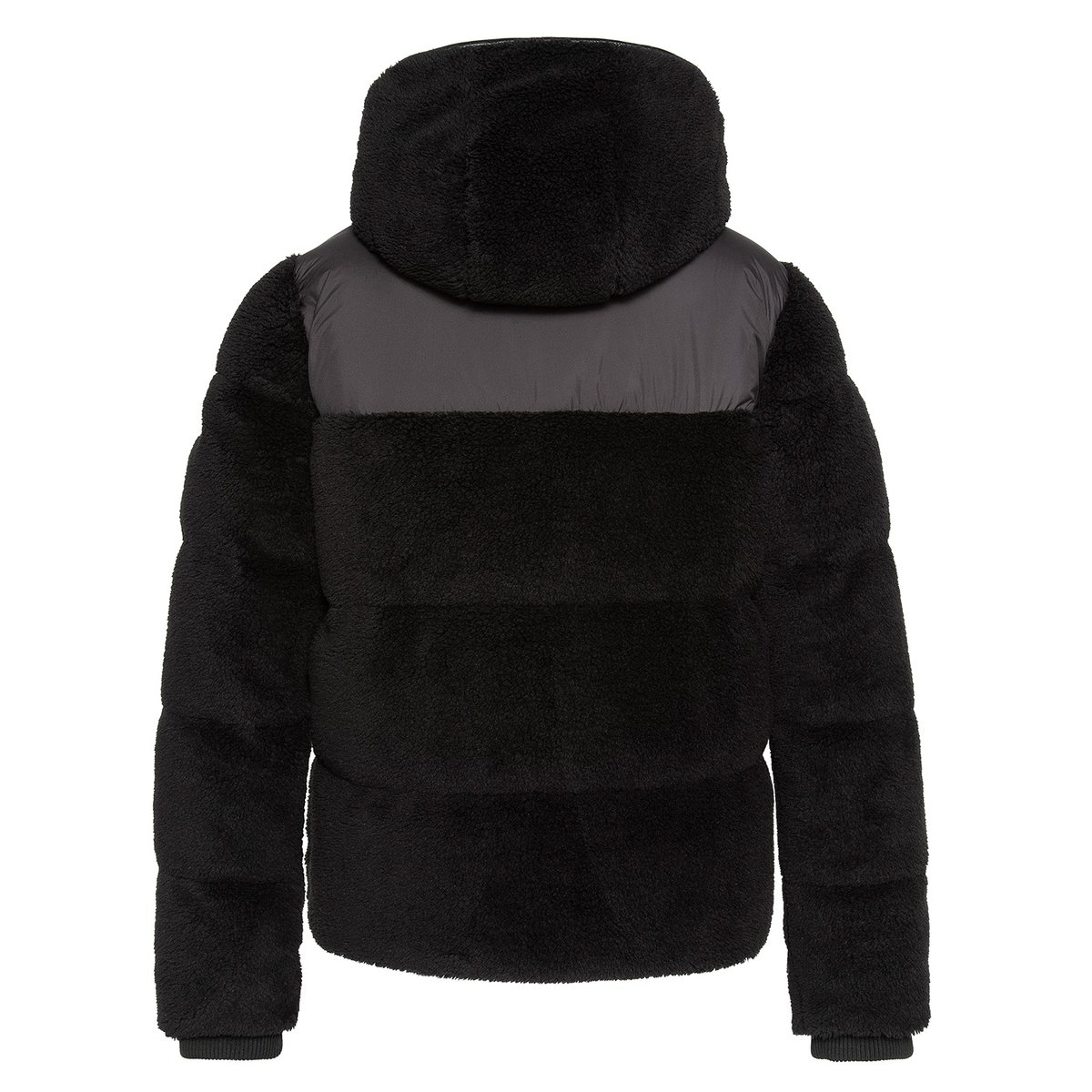 Doudoune sherpa à capuche bi-matière noir, SCHOTT