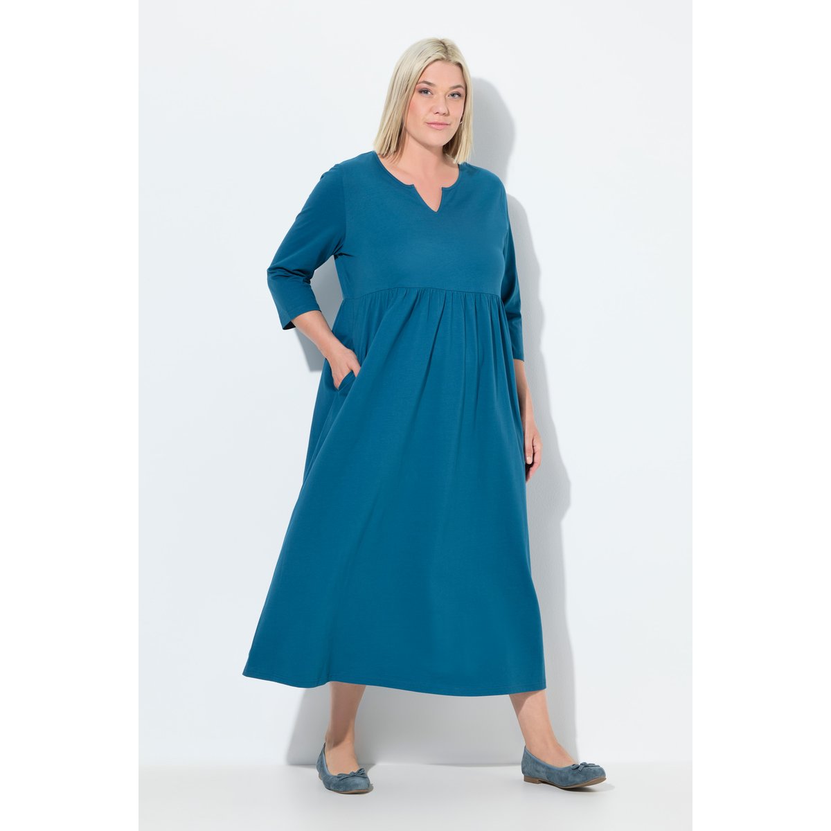 Robe en jersey pétrol, ULLA POPKEN