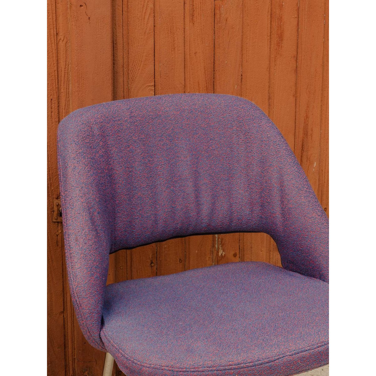 Lot de 4 chaises en tissu violet Alma N°2078 - Bon état argenté, DEBONGOUT