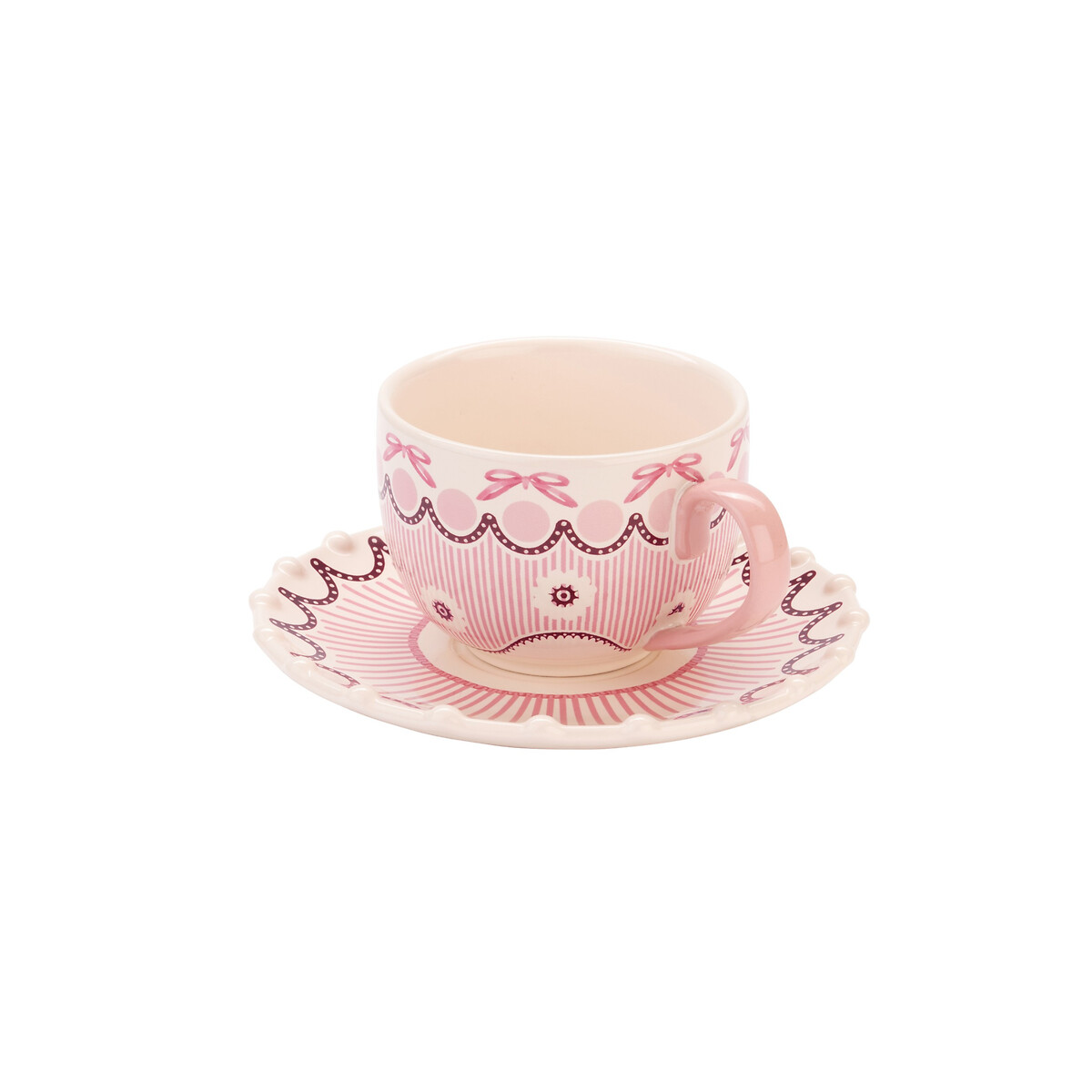 Spitalfields Silk Teacup & Saucer pink, CATH KIDSTON