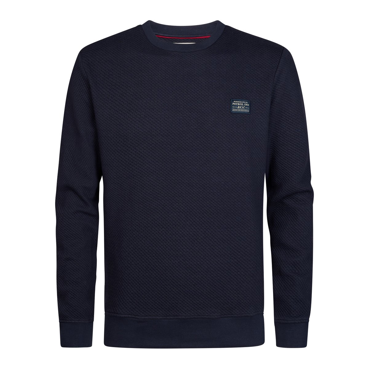 Sweat  col rond texturé ironwall bleu royal navy, PETROL INDUSTRIES