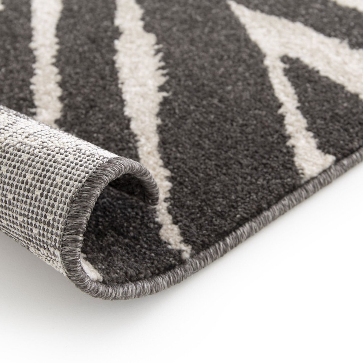 Tapis graphique à motif zébré- ZEBRA gris anthracite, DRAWER