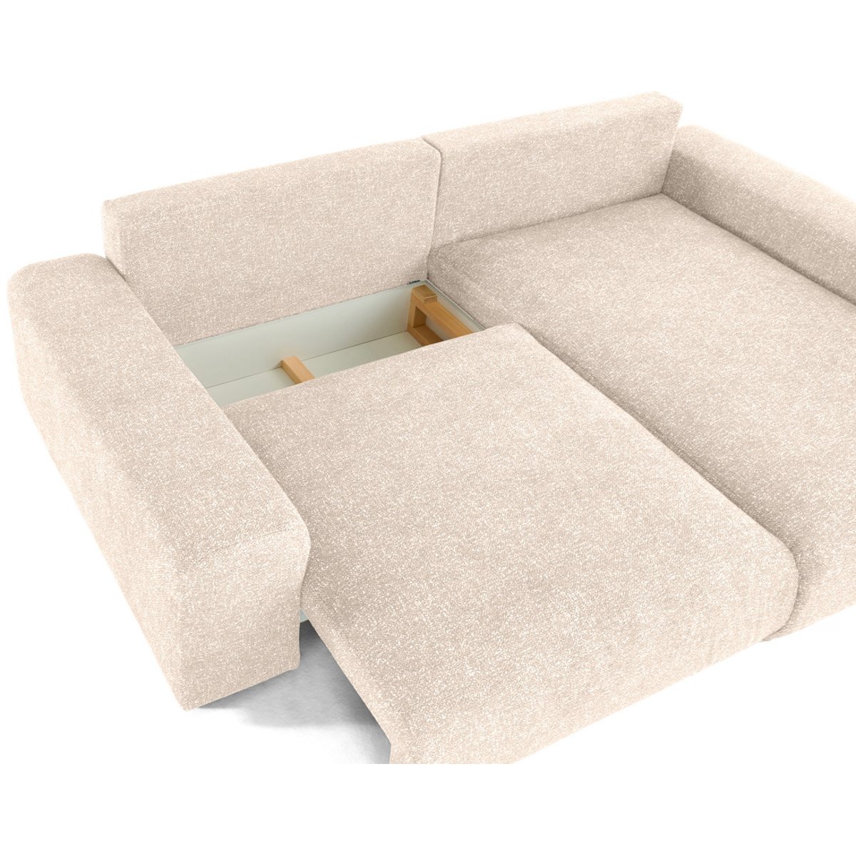Canapé d'Angle Convertible 4 places - SPICE beige, BEST MOBILIER