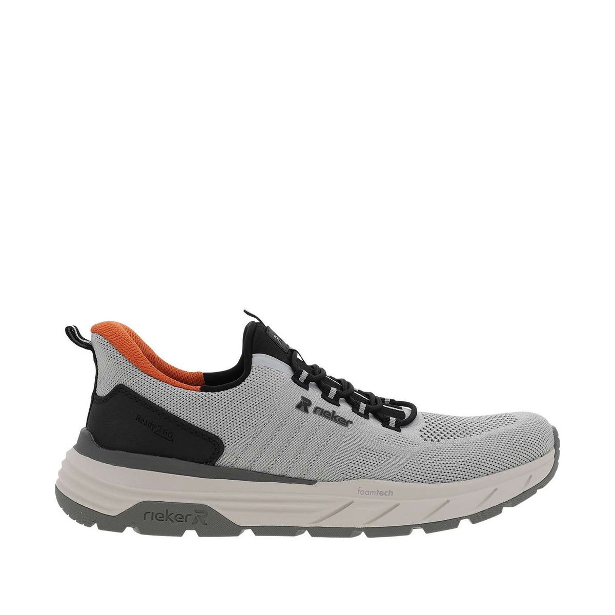 Sneakers noires à semelle plate avec une fermeture à slip-on gris, RIEKER