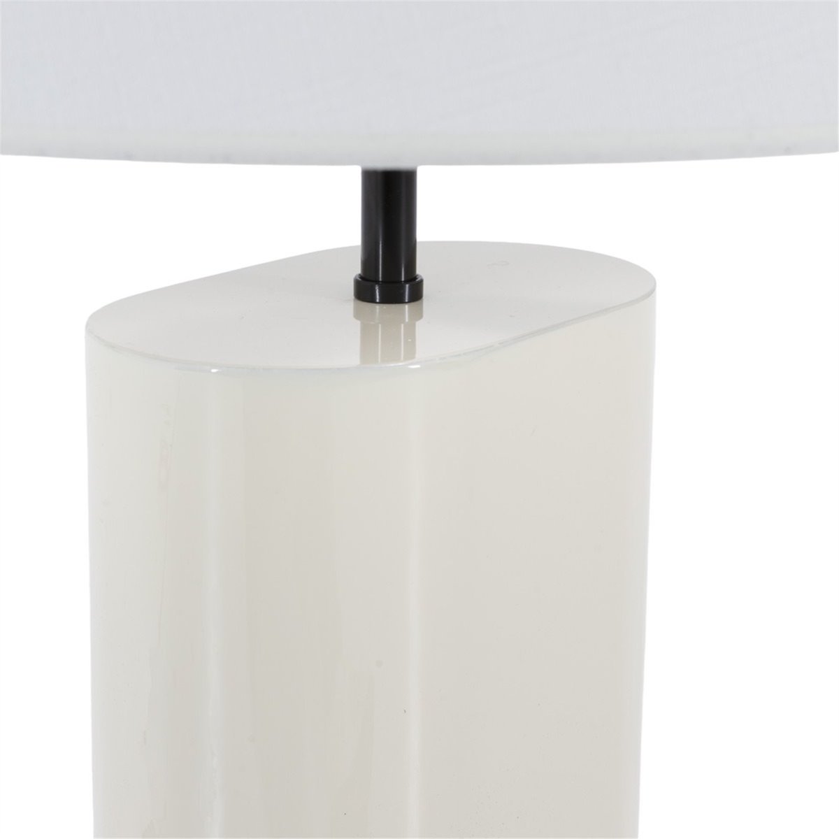 Lampe de table bois sans abat-jour blanc brillant et noir, RECOLLECTION