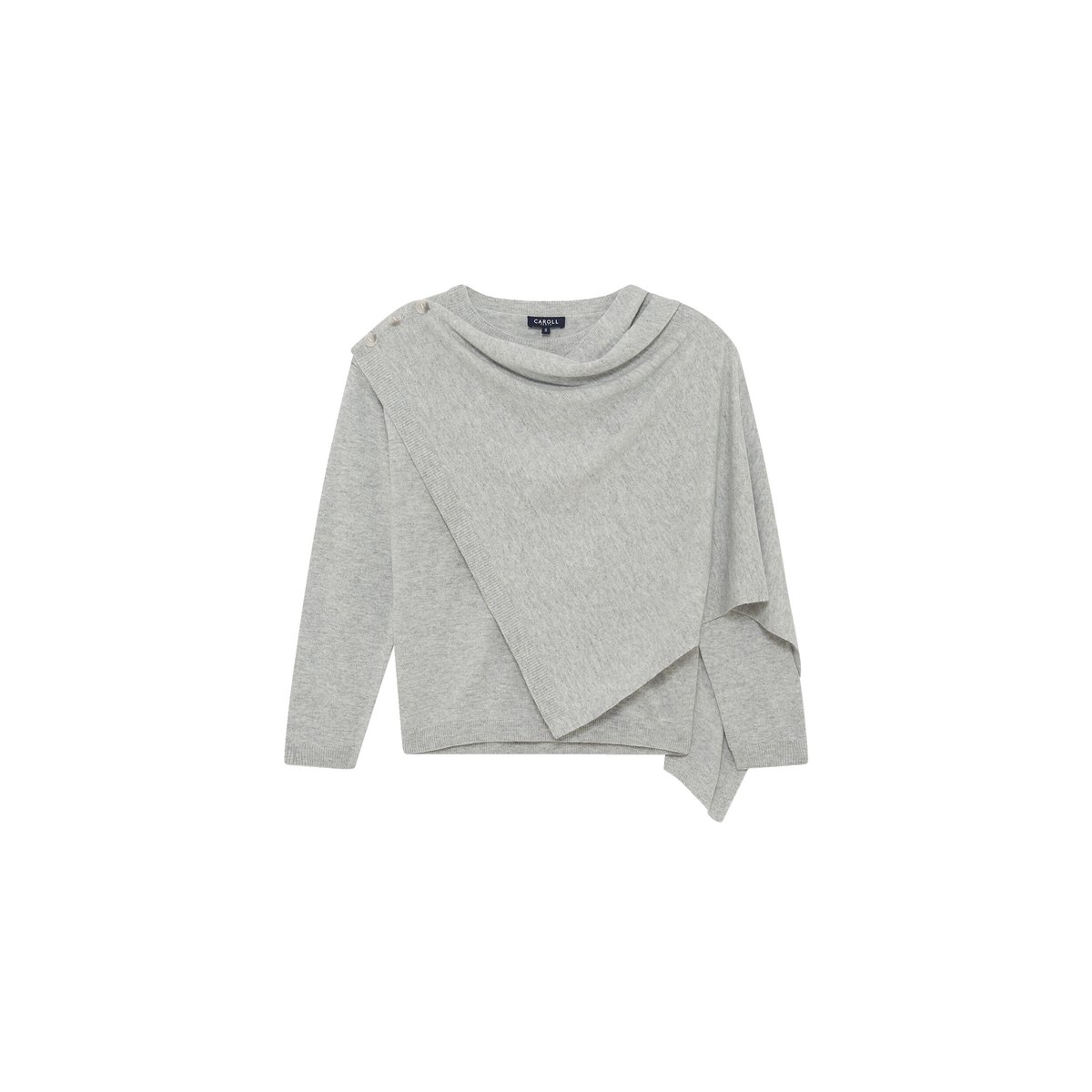 Pull large col drapé MCHER gris, CAROLL