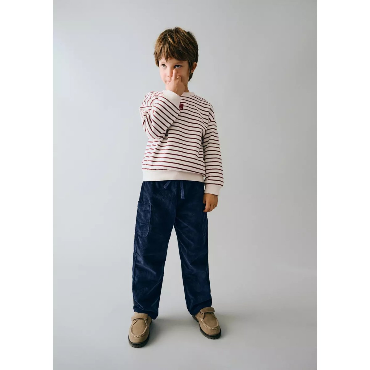 Sweat-shirt coton rayures écru, MANGO BABY