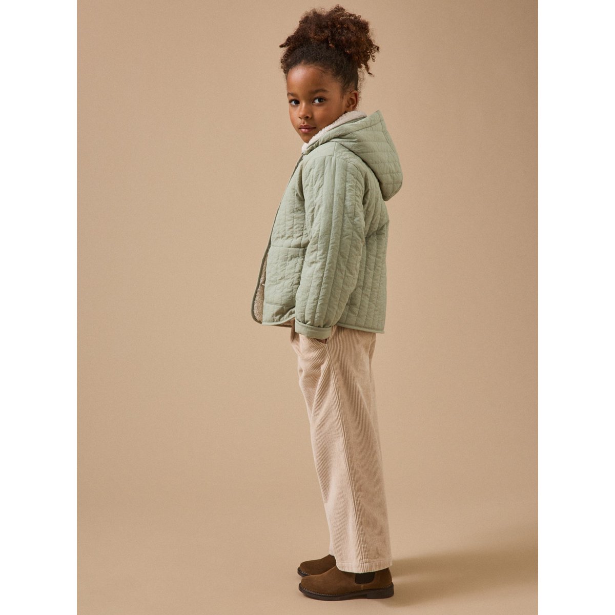 Veste matelassée col sherpa vert d'eau, CYRILLUS