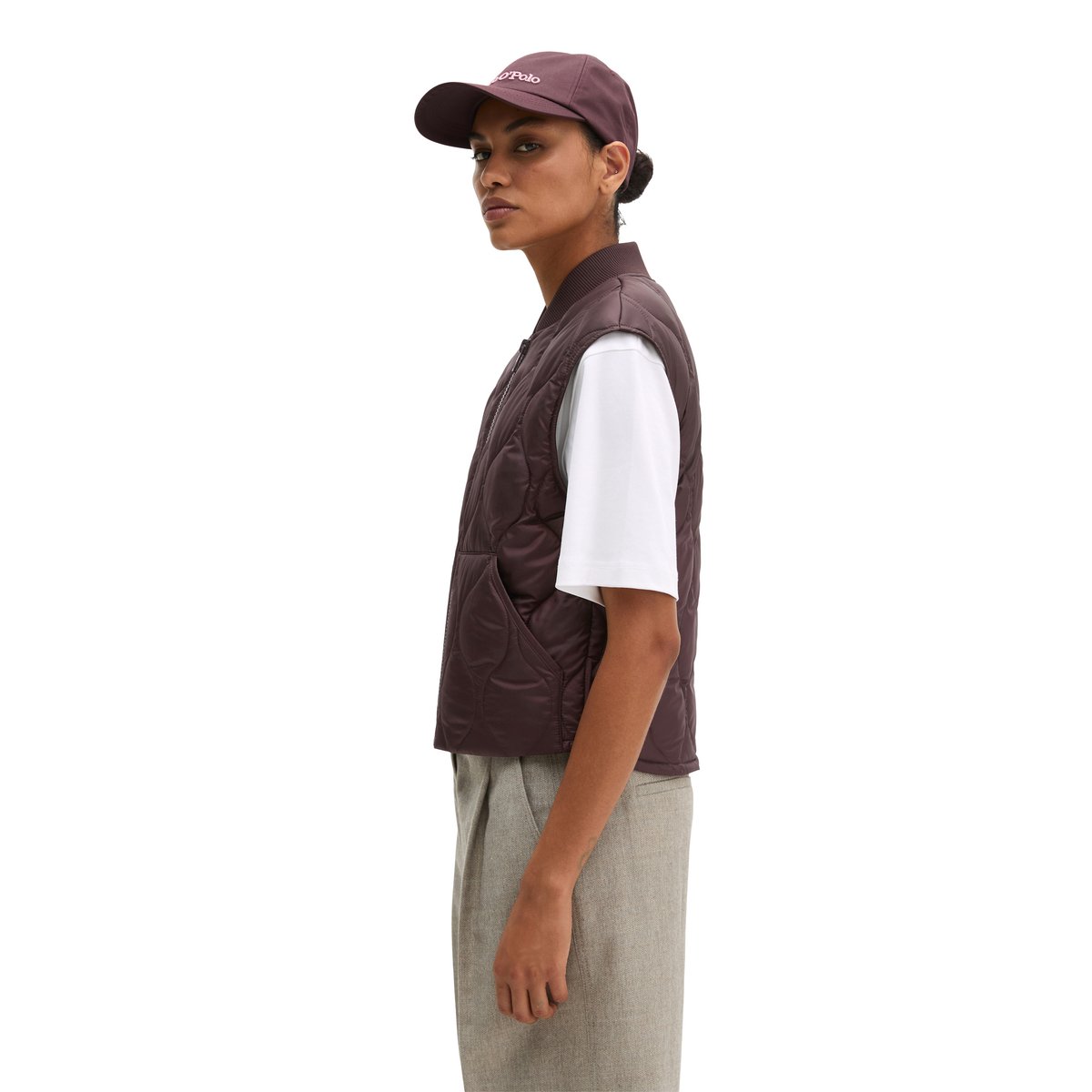 Gilet matelassé MOP x Function en polyester recyclé rouge, MARC O'POLO