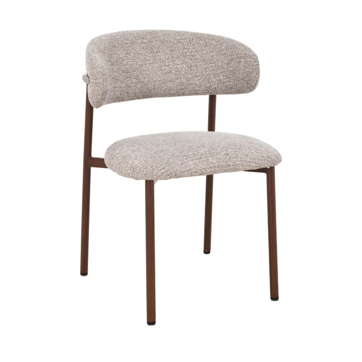 Lot de 2 chaises en tissu pieds effet bois foncé- ARIA beige chiné, DRAWER