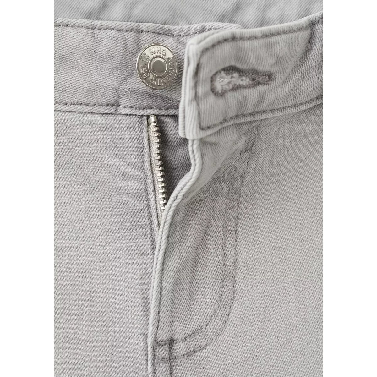 Jean low waist wide leg gris denim, MANGO TEEN