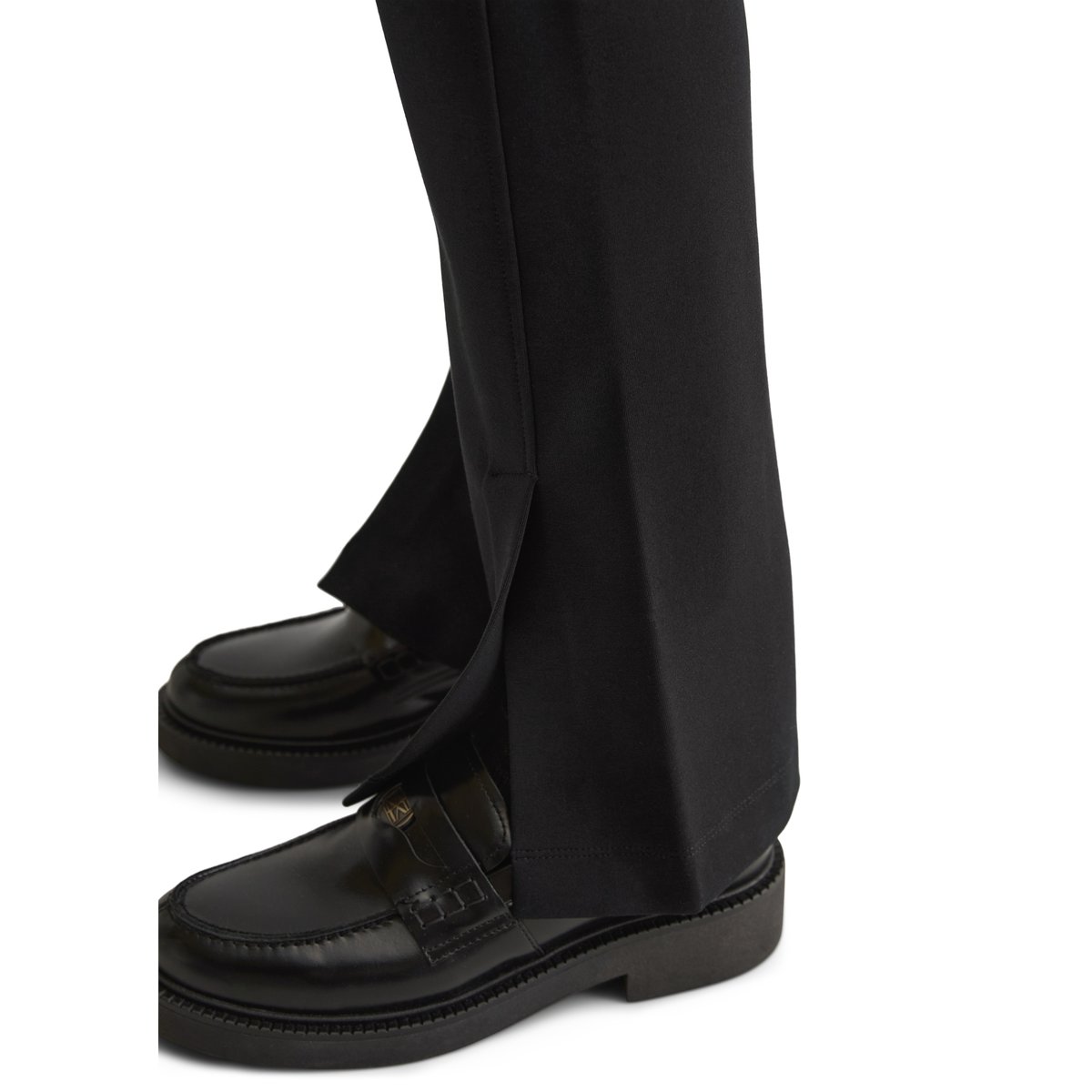 Pantalon en jersey regular avec une large ceinture noir, MARC O'POLO