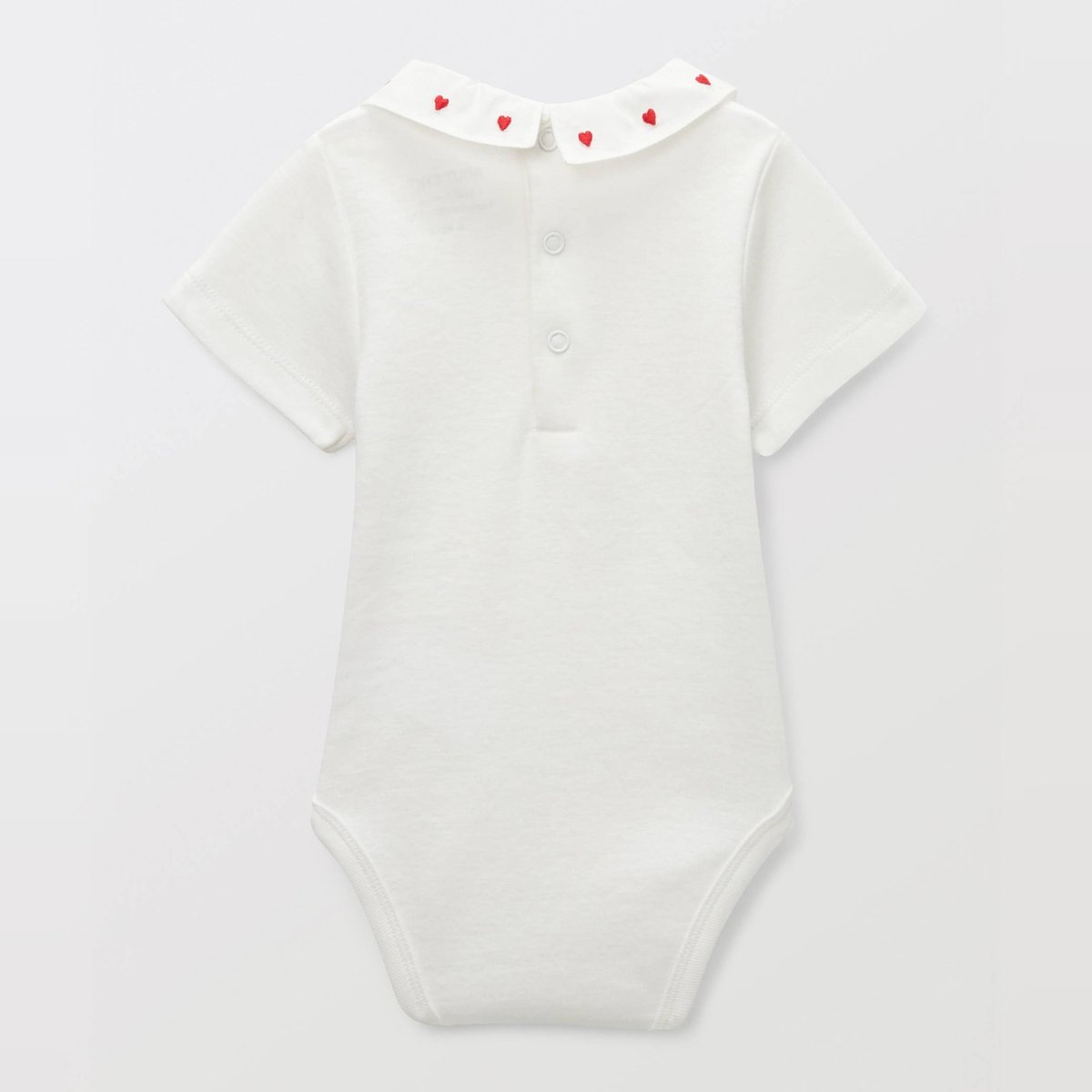 Body manches longues à col brodé en coton BIO GOTS ecru, BOUT'CHOU