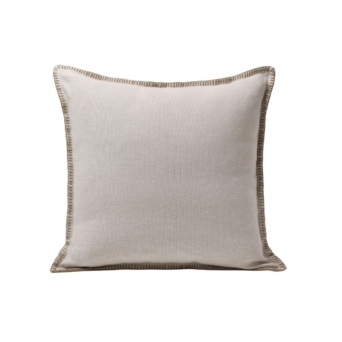 Housse De Coussin en Lin épais et point de feston NINO beige et feston, MADURA