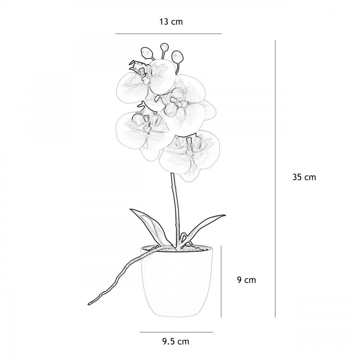 Orchidée artificielle blanc-fuchsia 35cm autres, LIGNE DECO