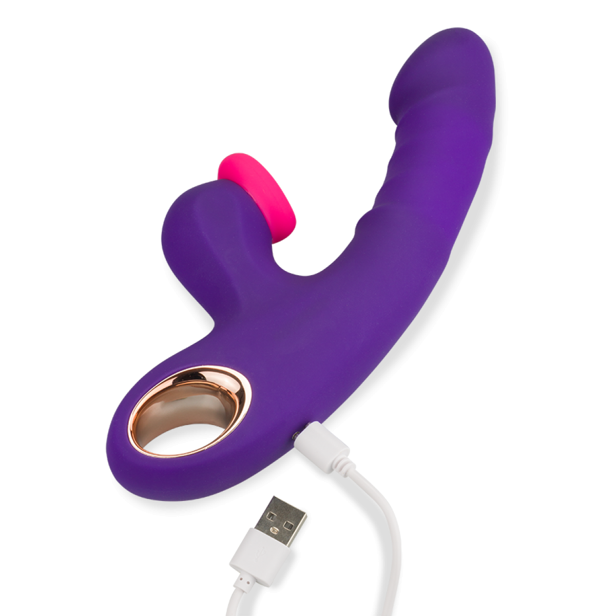Vibromasseur puissant rabbit va-et-vient et percussions Love Beat violet, LOVE AND VIBES