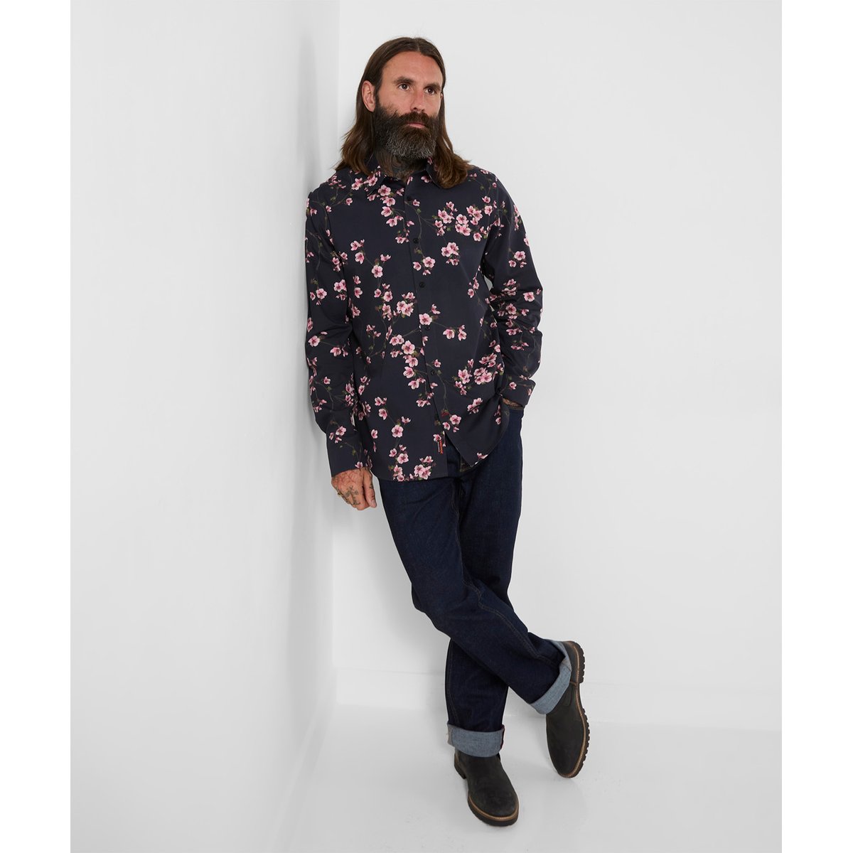 Chemise Imprimé Fleurs Orientales noir, JOE BROWNS