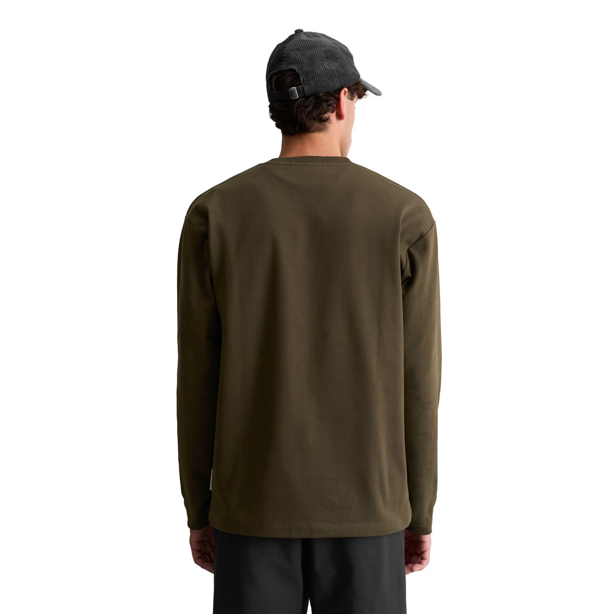 T-shirt à manches longues ample, épais en coton bio marron, MARC O’POLO DENIM