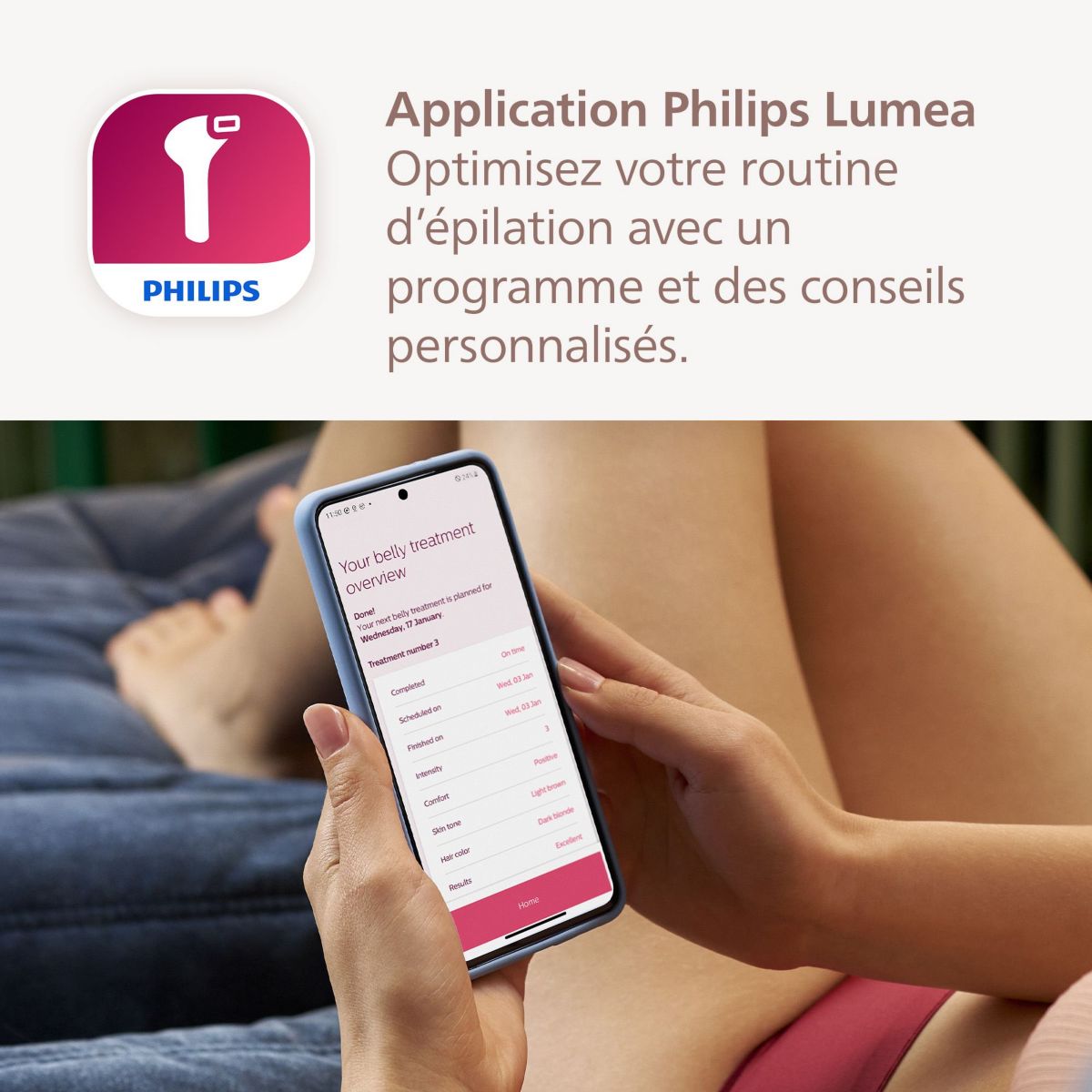 Epilateur lumière pulsée Lumea série 7000 BRI923/00 blanc, PHILIPS