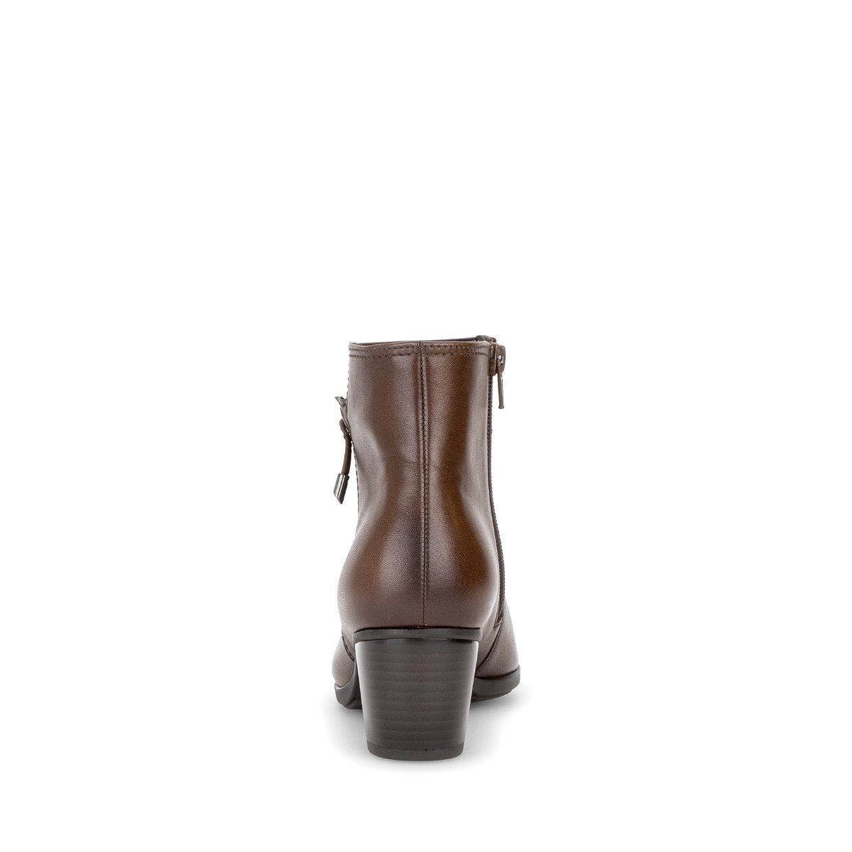 Bottines en cuir lisse à talon décroché cognac, GABOR