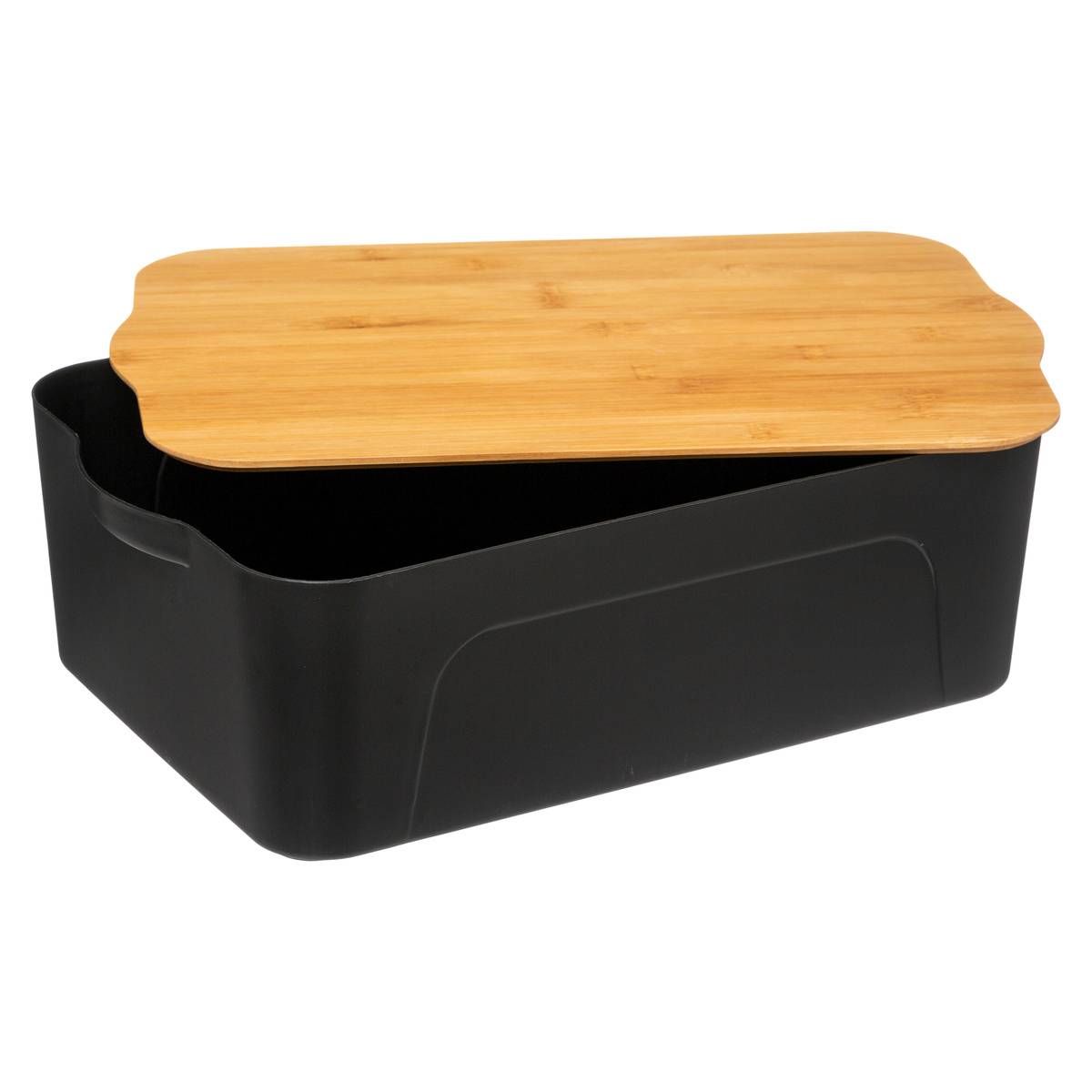 Boîte de rangement 13,5L avec couvercle en bambou BLACKBAMBOO noir, 5FIVE SIMPLY SMART