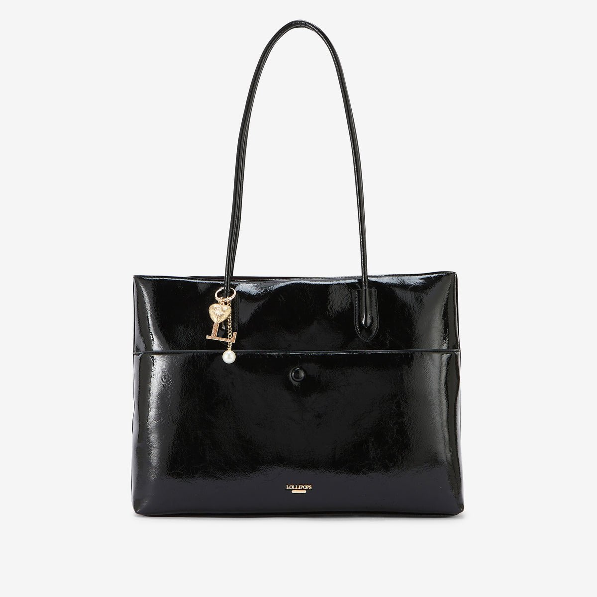 Grand sac shopper  Rosario noir,doré, LOLLIPOPS
