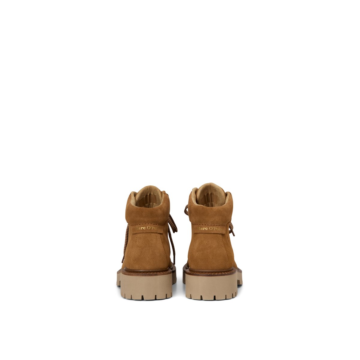 Bottes à lacets, modèle Phia en cuir velours huilé cognac, MARC O'POLO
